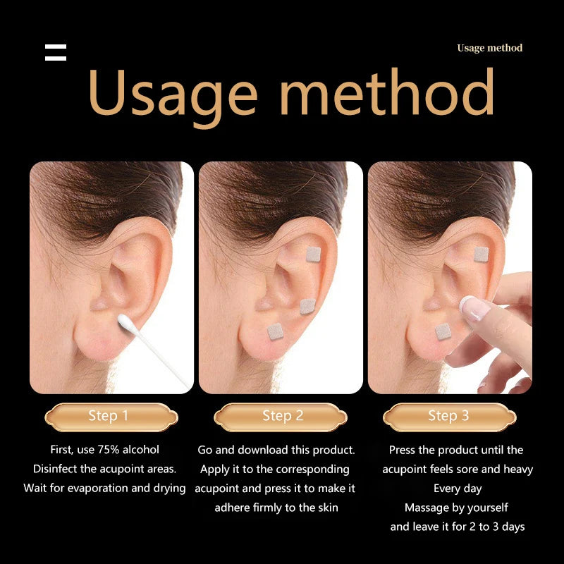 400patches Ear Care Seeds Acupuncture Auricular Disposable Ear Stickers Massage Therapy Needle Patch Auricular Auriculotherapy