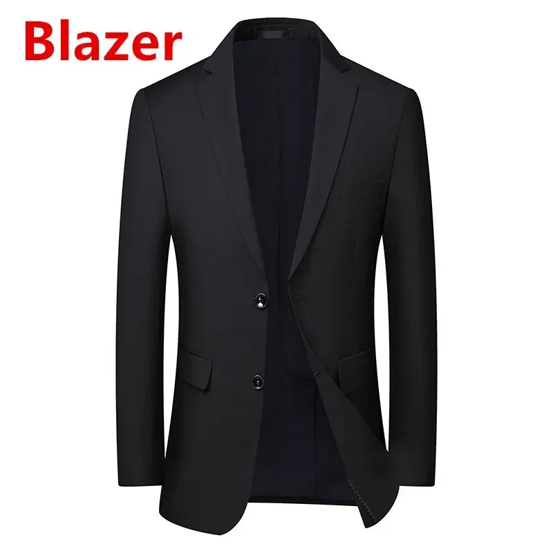 High Quality Men Solid Color Business - Stylish Handsome Groom Best Man Wedding Dress 3/2/1 Single Piece Optional