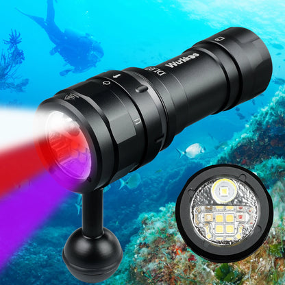 Wurkkos DL07 Scuba Diving Flashlight 26650 Multi Color LED Lamp White Red Light 3000LM EDC Underwater Lantern IPX8 Rotary Switch