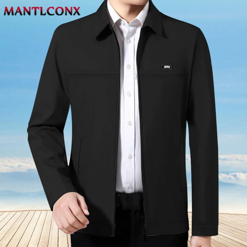 Spring Autumn Men's Jacket Thin Casual Business Jacket Men Office Dress Coat Man Social Jackets for Men Outerwear Black M-XXXL
