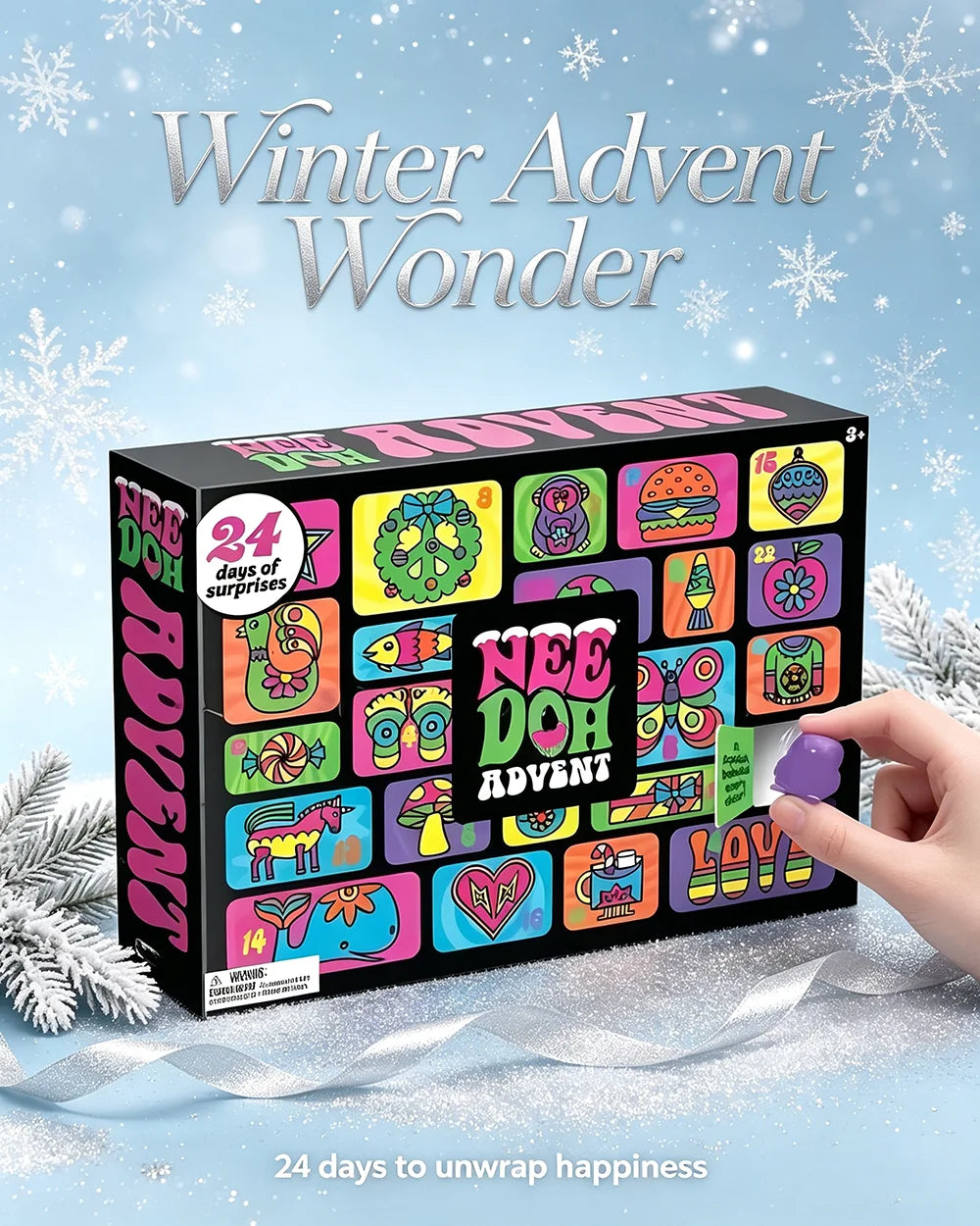 2026 New Hot Needoh Advent Calendar 24 Day Countdown New Year Family Friends Blind Box Party Squishy Squeeze Toy Stress Relif