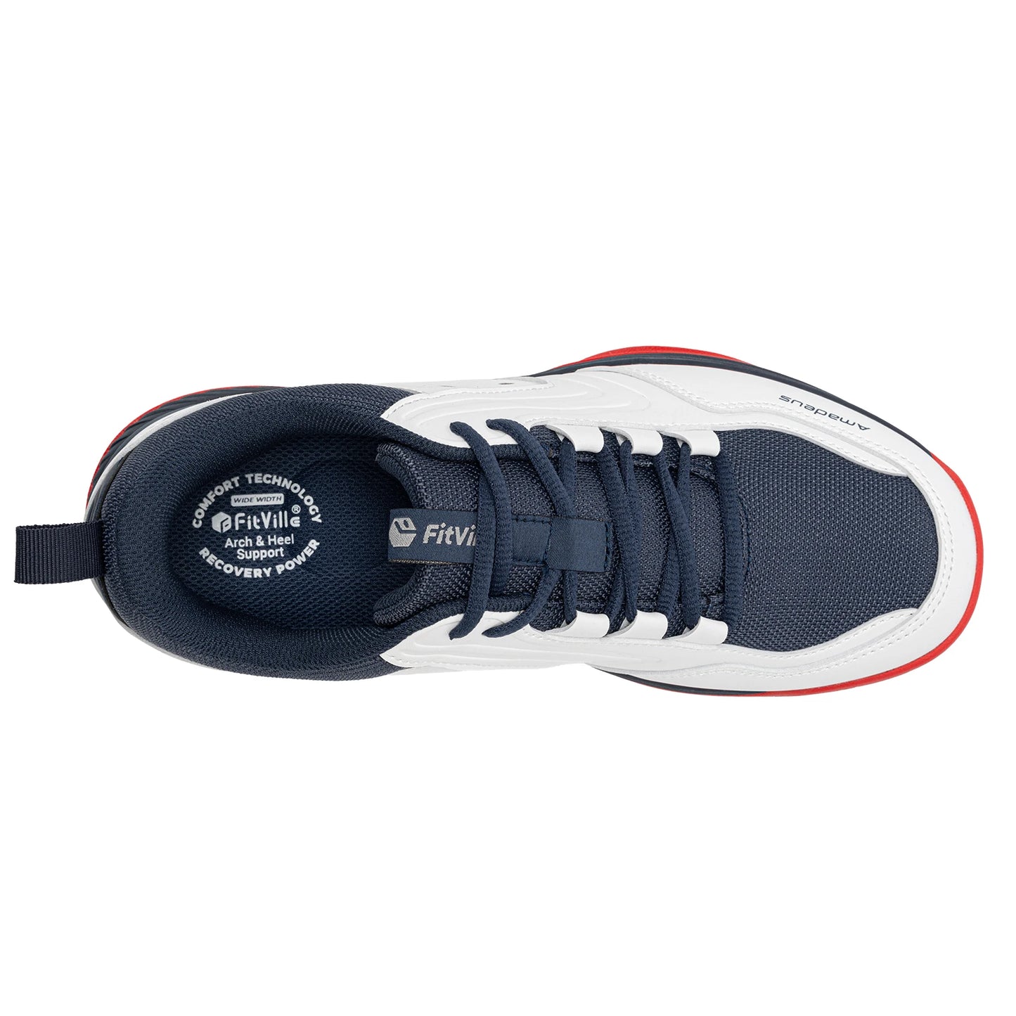 FitVille Tennis Shoes Wide Casual Sports Shoes for Men Breathable Racquetball Badminton Sneakers for All Court with Arch Support