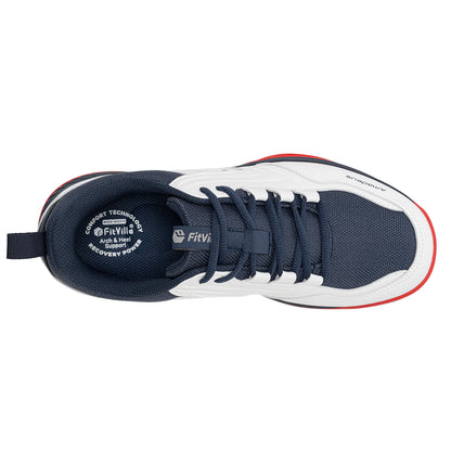 FitVille Tennis Shoes Wide Casual Sports Shoes for Men Breathable Racquetball Badminton Sneakers for All Court with Arch Support