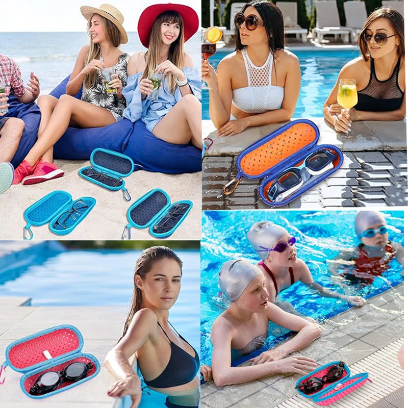 EVA Soft Swimming Glasses Organize Protector Glasses Case Swimming Gear Breathable Drainage Hole Portable Goggles Cover All Ages
