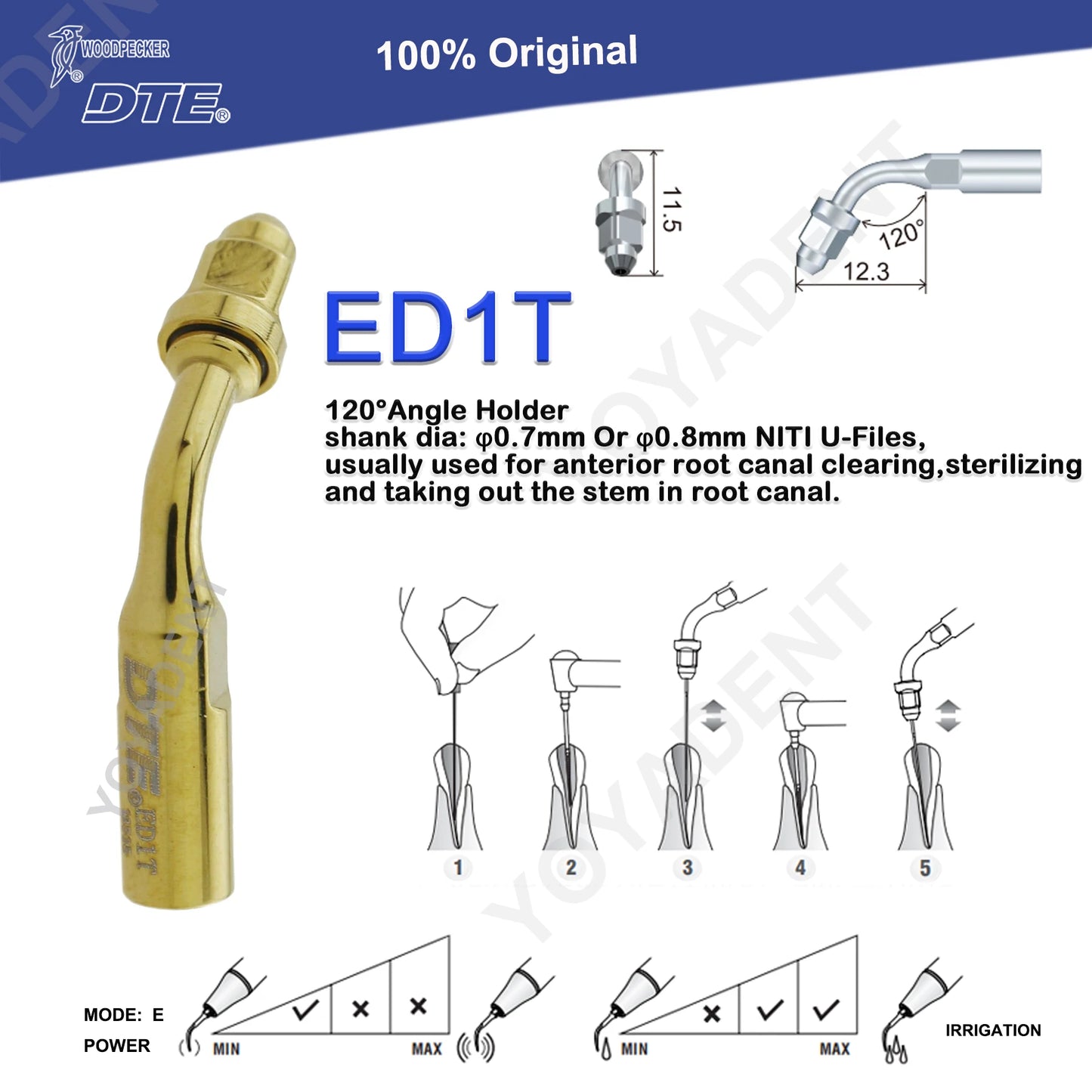 Woodpecker DTE Dental Endo Tips Ultrasonic Scaler Tips Scaling Tips ED-Series Fit NSK SATELEC Scaler Handpiece Dentistry Product