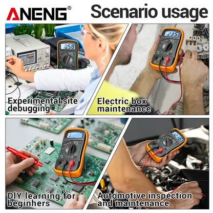 Digital Multimeter Professional ANENG AN8205C AC/DC Voltage Meter DC Current Resistance Diode -40℃~1000℃ LCD Backlight Tester