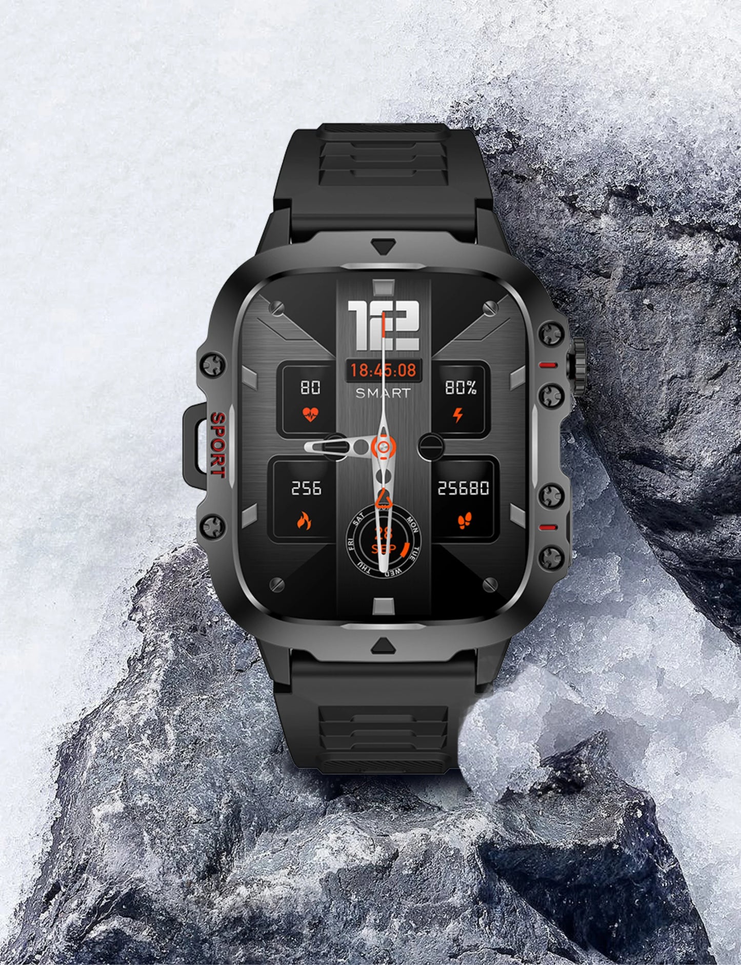 LIGE Outdoor Men's Sports Smart Watch 2.01 inch HD Screen Fitness Monitor Bluetooth Call Smartwatch For Men Women Holiday Gifts