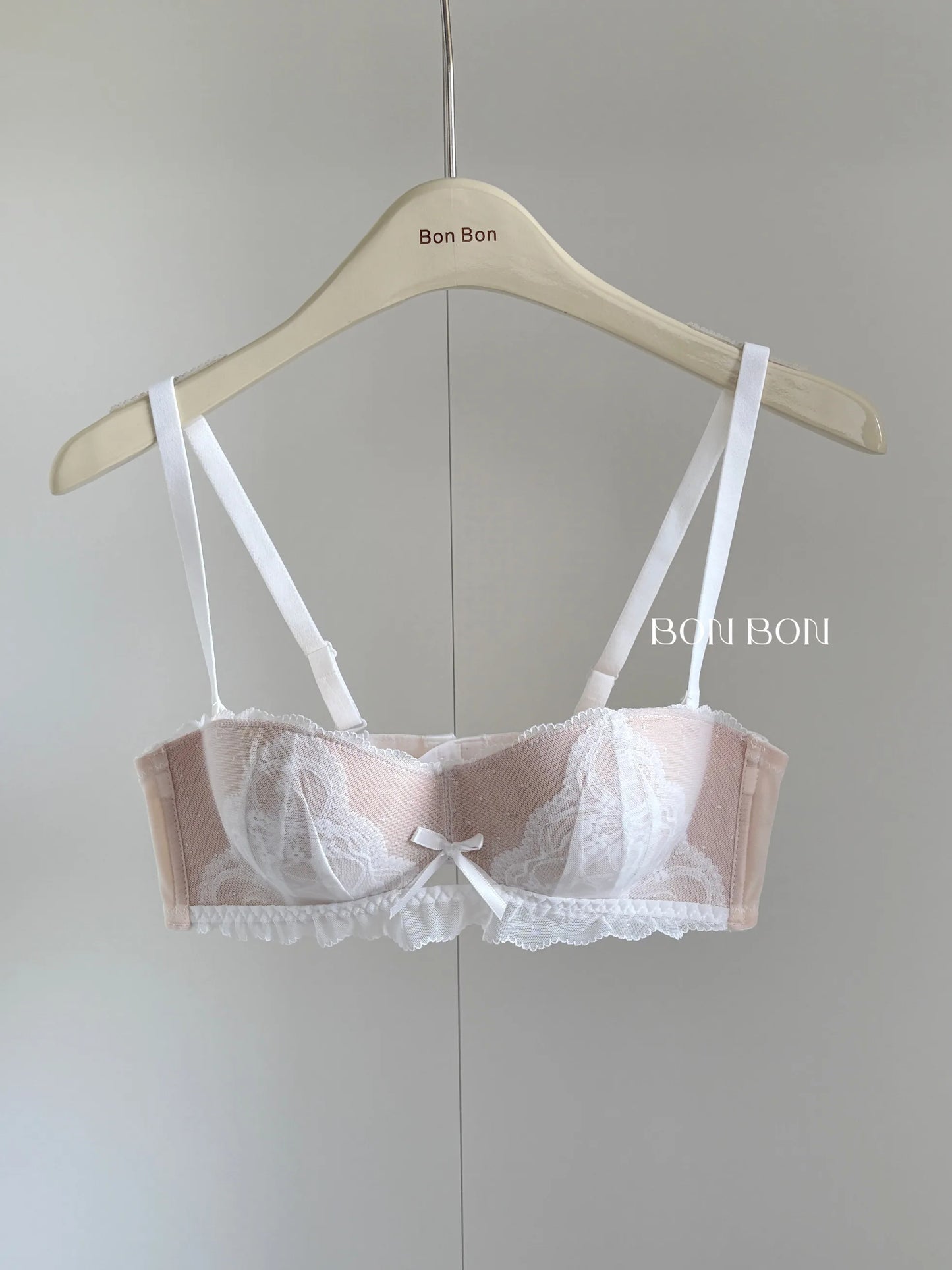 YEMOMO French Style Lace Half Cup Bra Set Wireless Push Up Boost Bust Lift Anti Sagging Elegant Comfortable Lingerie Set Ladies
