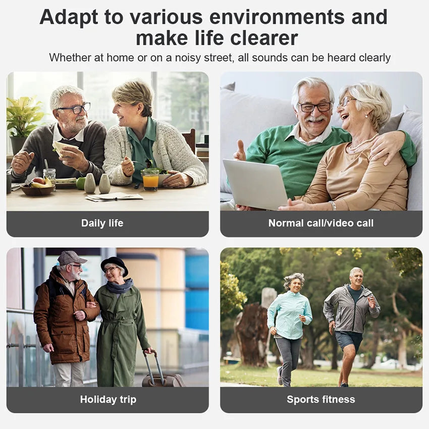 Digital 16-Channel Rechargeable hearing aids Multi-Mode BTE Hearing Aid High Performance Concealed In-Ear for Seniors