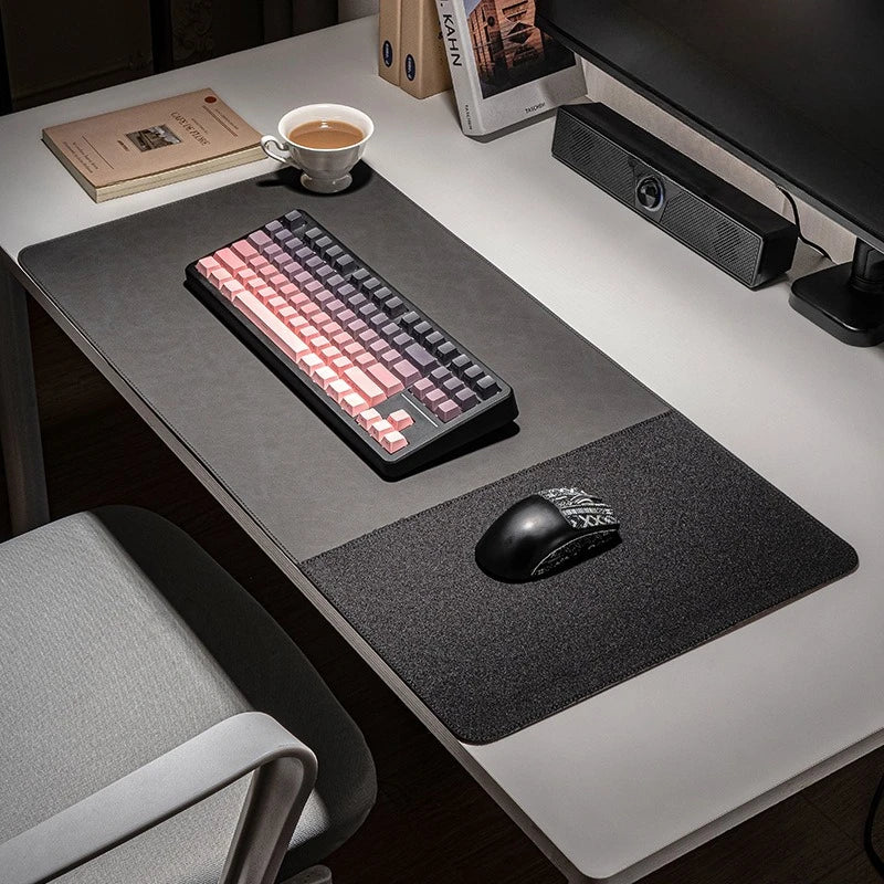 3in1 Large Mouse Pad Double Sided Leather Cork Waterproof Gaming Office Desk Mat Non Slip Computer Desk pad Accessories Mousepad