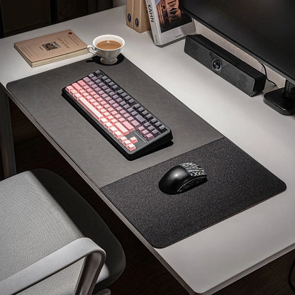 3in1 Large Mouse Pad Double Sided Leather Cork Waterproof Gaming Office Desk Mat Non Slip Computer Desk pad Accessories Mousepad