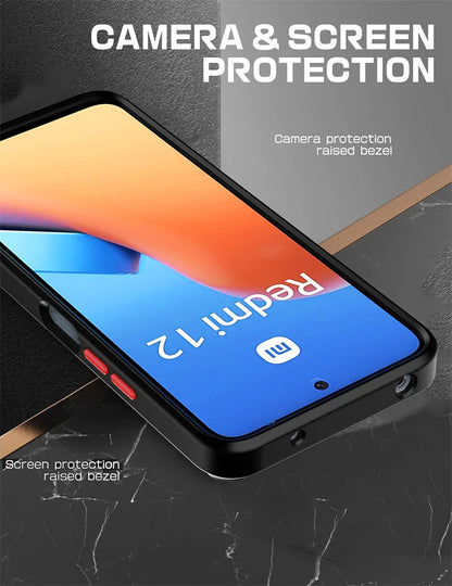 Matte Armor Hard PC Case For Xiaomi Redmi 12 4G 5G Car Magnetic Holder Ring Kickstand Phone Cover for Redmi12 Shockproof Funda