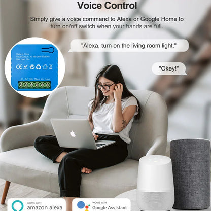 Smart Life ZigBee Switch Module Supports 2 Way Light Control Timing 16A KWh Energy Monitor Works with Tuya Google Home Alexa