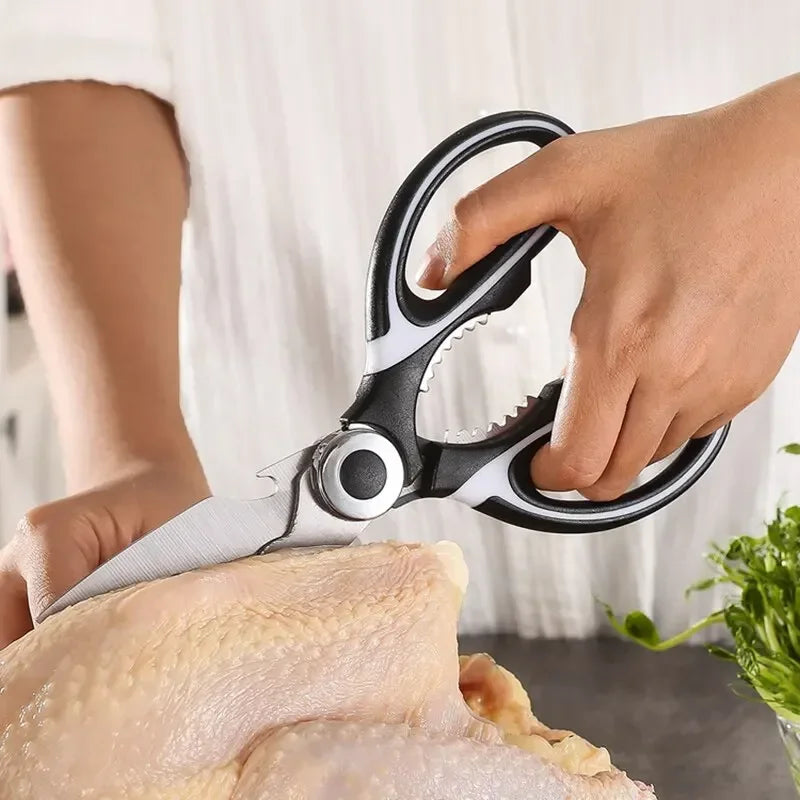 ‌Premium Stainless Steel Kitchen Scissors Heavy Duty Strong Blade for Cutting Fish Meat Chicken Bones Pizza Dishwasher Safe