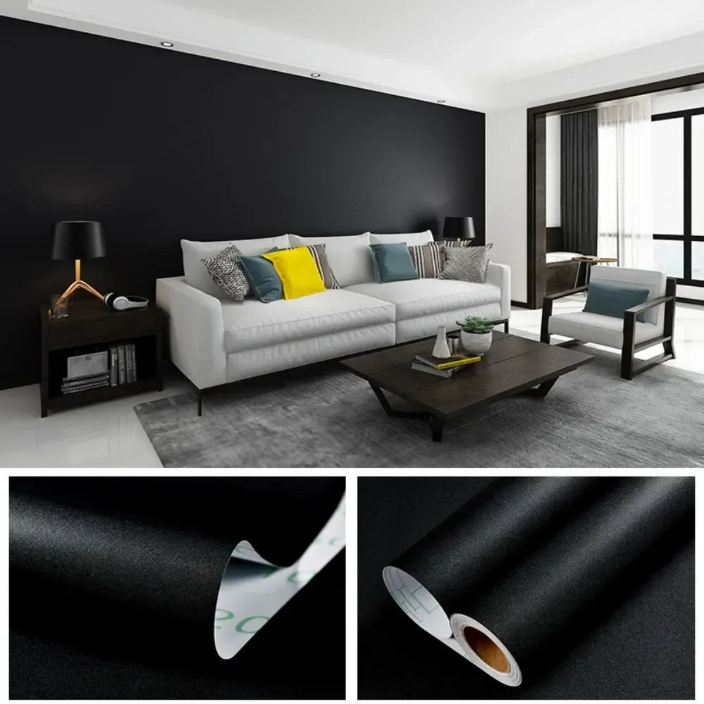 40cm wide vinyl matte decorative contact paper self-adhesive waterproof removable wallpaper for furniture renovation
