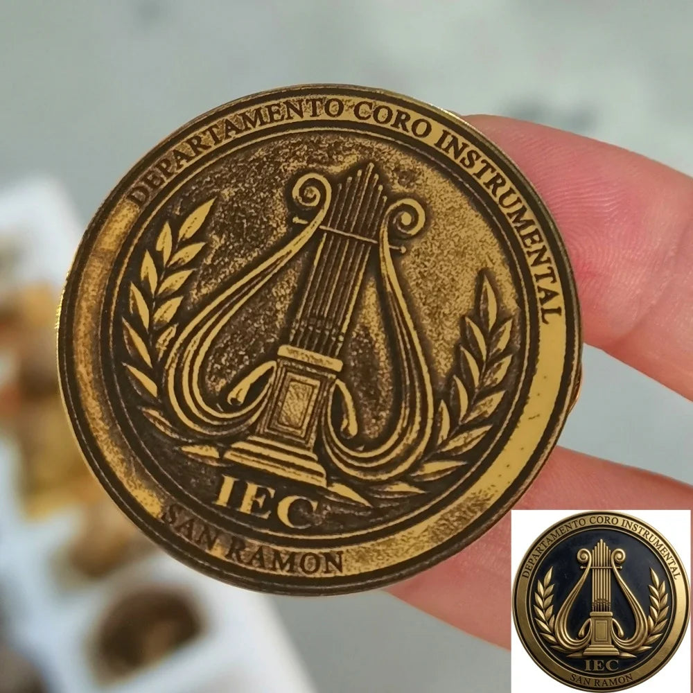 Custom Lapel Pin Laser Engraving Custom Image Logo Metal Brooch Available Personalized Souvenir Badge for Music Choir Club Gift