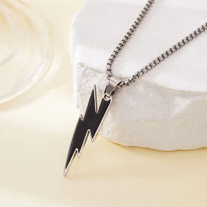 TOHM Fashion Stainless Steel Lightning Pendants Necklace  Hip Hop Party Gifts Waterproof Charms Jewelry Not Fading