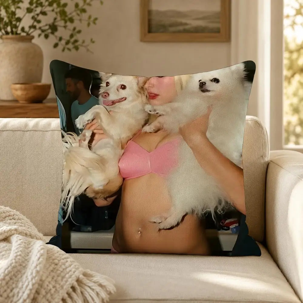Person A-Addison R-Rae Funny Cushion Cover Soft Short Plush Decorative Pillow Cover for Sofa Bedroom Easy to Clean