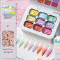 UR SUGAR 9 Colors Gradient Painting Gel Palette with 50pcs Mini Sponge Set French Ombre Gel Nail Polish for Pigmented Manicure
