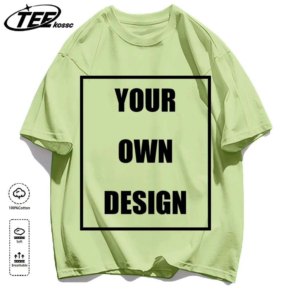 Men's Personalized T-shirt 100%Cotton Tee Custom Shirt Make Your Design Logo Text Men Women Design Your Gift Couple Tshirt