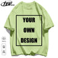 Men's Personalized T-shirt 100%Cotton Tee Custom Shirt Make Your Design Logo Text Men Women Design Your Gift Couple Tshirt