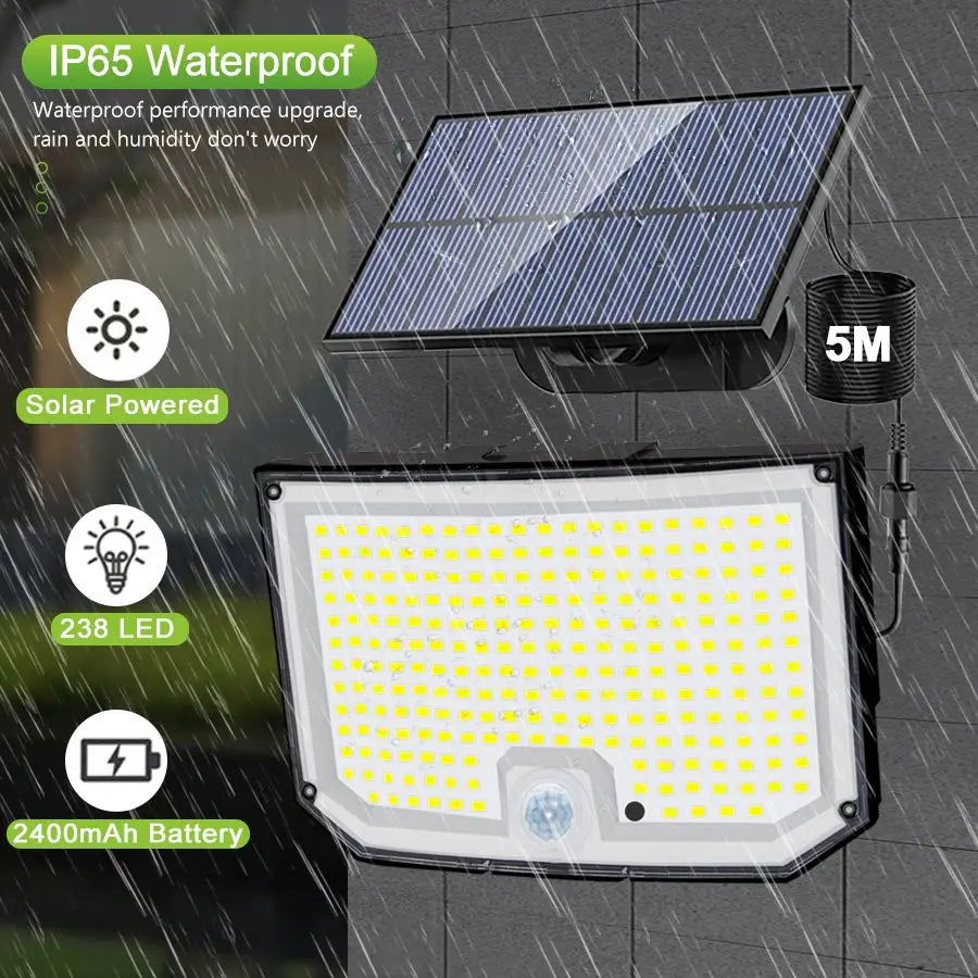 Solar Lights Outdoor 366/400/318 LED Motion Sensor Security Lights IP65 Waterproof Solar Powered Flood Lights for Garden Yard