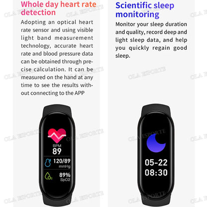 M7 Smart Watch Smartband Heart Rate Smartwatch Fitness Tracker Blood Pressure Waterproof Sport Bracelet Fitness Band 7 Men Women