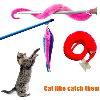 Fuzzy Magic Worm Trick Toys For Kids Wiggly Twisty Worm On a Invisible String Carnival Party Favors Children Magic Props