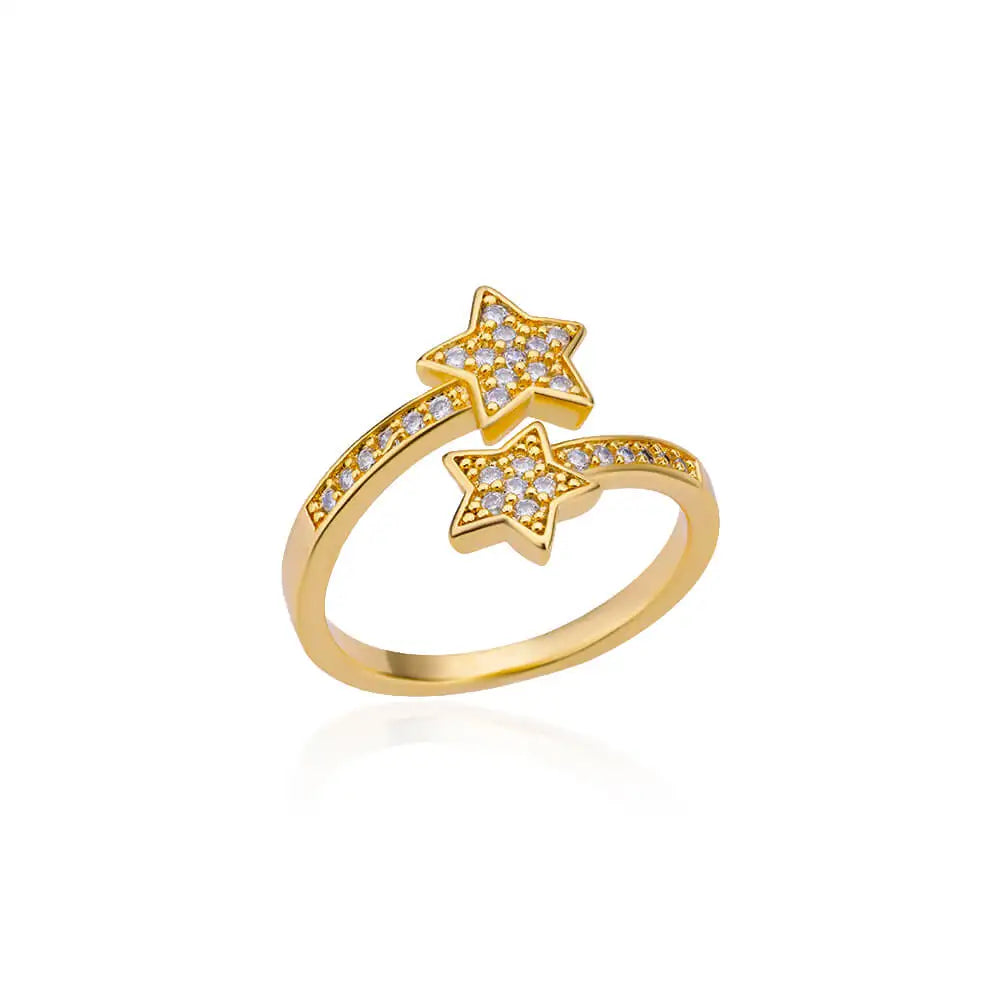 Blue Zircon Crown Rings For Women Stainless Steel Gold Color Adjustable Crown Ring 2026 Trend Design Female Wedding Jewerly Gift