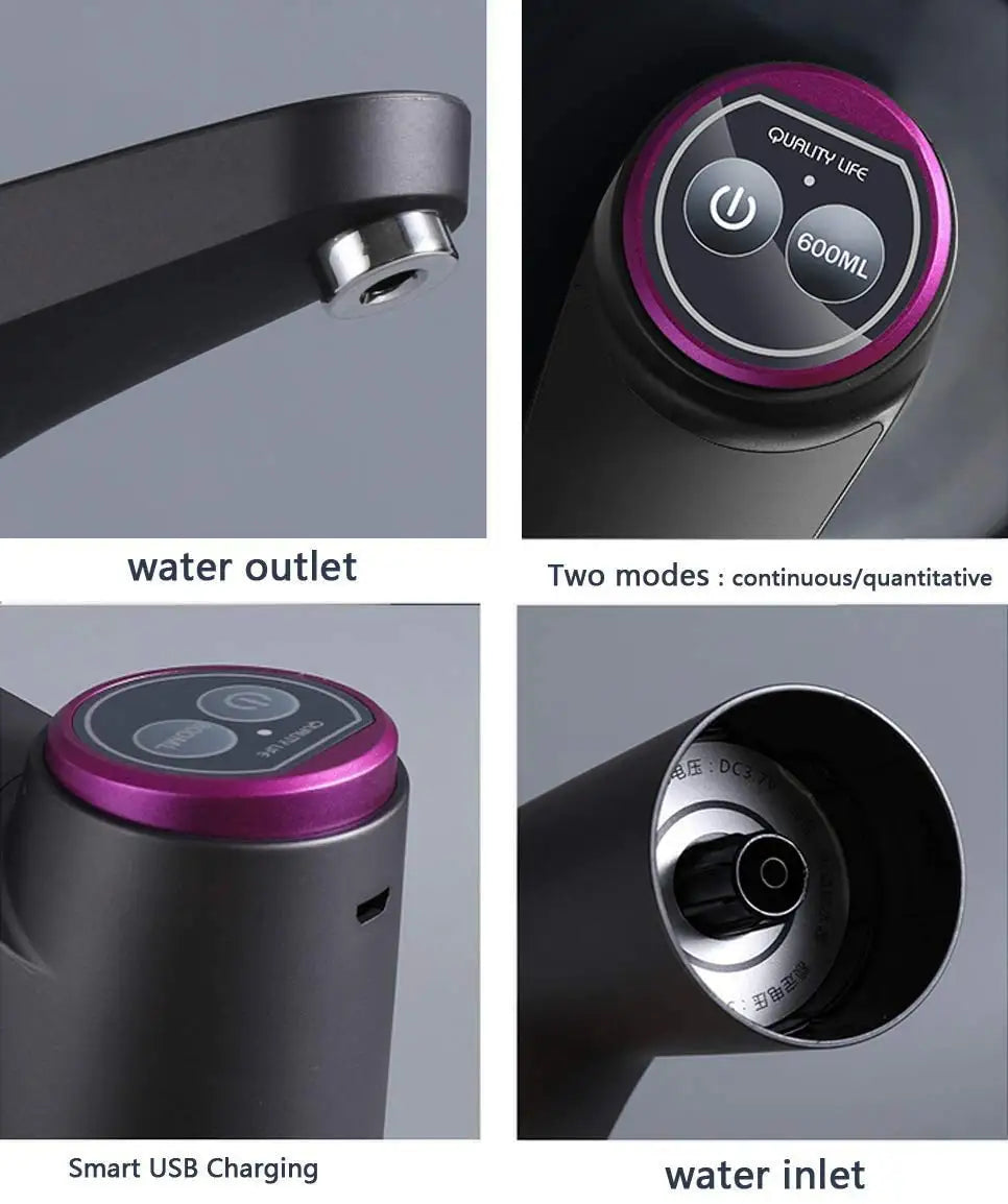 Portable USB Charging Electric Water Dispenser,2-5 Gallon Drinking Water Jug Pump for Home, Kitchen, Office, Camping Essentials