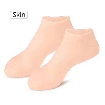 2 Pack Moisturizing Silicone Gel Socks for Dry Cracked Feet Nourishing Skin Lubricating Foot Care Massage Socks