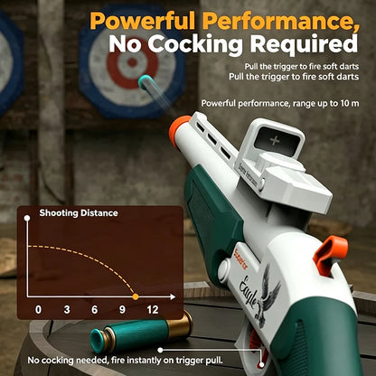 Shell-Ejecting Shotgun Blaster with Suction Cup Soft Darts – Cool Shell Ejection Action, Great Festival Gift, Ideal for Outdoor