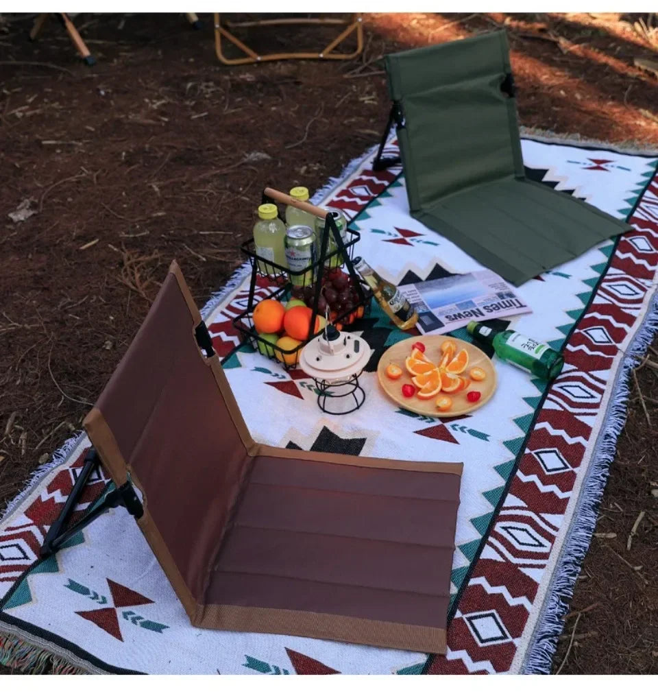 1pc Foldable Camping Chair Outdoor Garden Park Single Lazy Chair Backrest Cushion Picnic Camping Folding Back Chair Beach Chairs