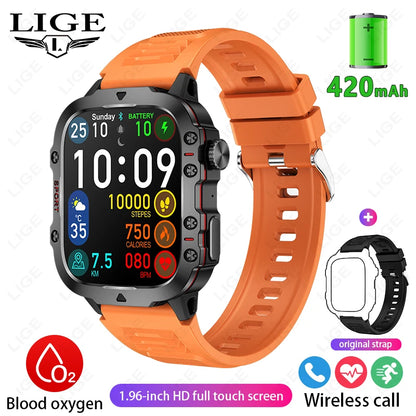 LIGE 2025 dla Xiaomi Wojskowy Smartwatch Męski IP68 5ATM Zewnętrzny Sportowy Monitor Fitness i Zdrowia 1.81 Cala Rozmowy BT Smartwatch