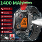 LIGE Wojskowy Inteligentny Zegarek 2.01'' Ekran HD Outdoor Sportowy Męski Zegarek SOS Czerwony Alarm Migająca Latarka Monitor Zdrowia Smartwatch