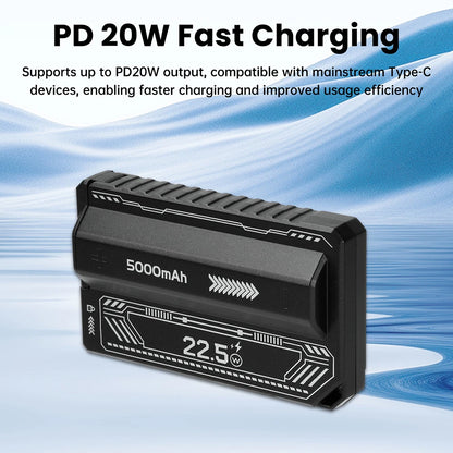 1 Section Welding Free 21700 Mobile Power Case PD 20W Fast Charging Built-In Cable Detachable Power Bank DIY Battery Box