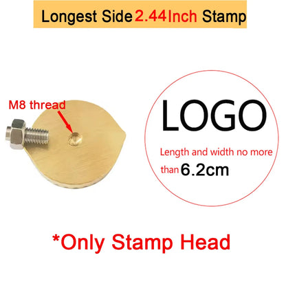 M8 Custom Logo Metal Branding Iron Personalized Burning Stamp Wood Leather Meat, Handcrafted Design Weddings & Personalized Gift