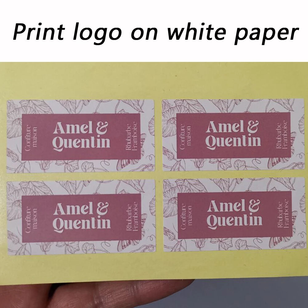 Custom Stickers Logo Label Personal Design Kraft Paper Pvc Waterproof Sticker for Company Gift Packaging,Wedding Birthday 100pc