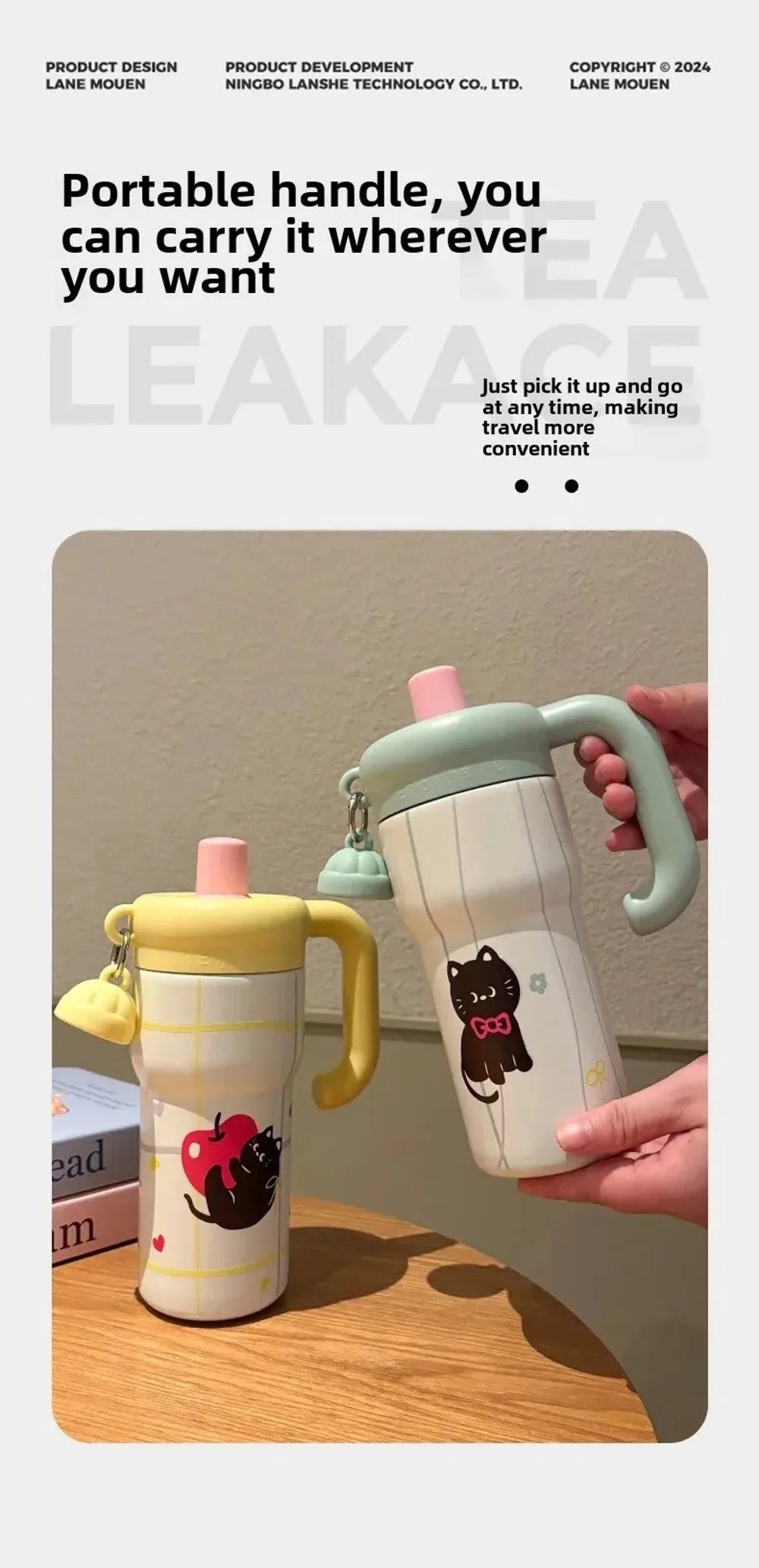 Fashion High Aesthetic Students Straw Mug 316 Stainless Steel 600ML Iced Cup Large Capacity Insulated Thermal Cup Men And Women