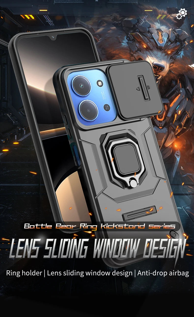 For Xiaomi Redmi 15C 4G 171mm Case Shockproof Armor Magnetic Holder Ring Case For Redmy 15C 15 C Redmi15C 4G Lens Protect Cover