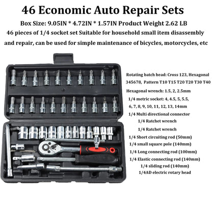 Car Disassembly Tools Tool Kit Full Set Socket Wrench Several Repair Wrenches Box Complete Ratchet Toolbox Special Auto Parts