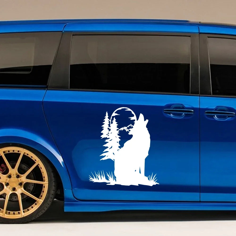 Creative Wolf Tree Forest Decor Sticker Car Body Side Decoraiton Vinyl Waterproof Decor Decal Decoration Auto Tuning Accessories