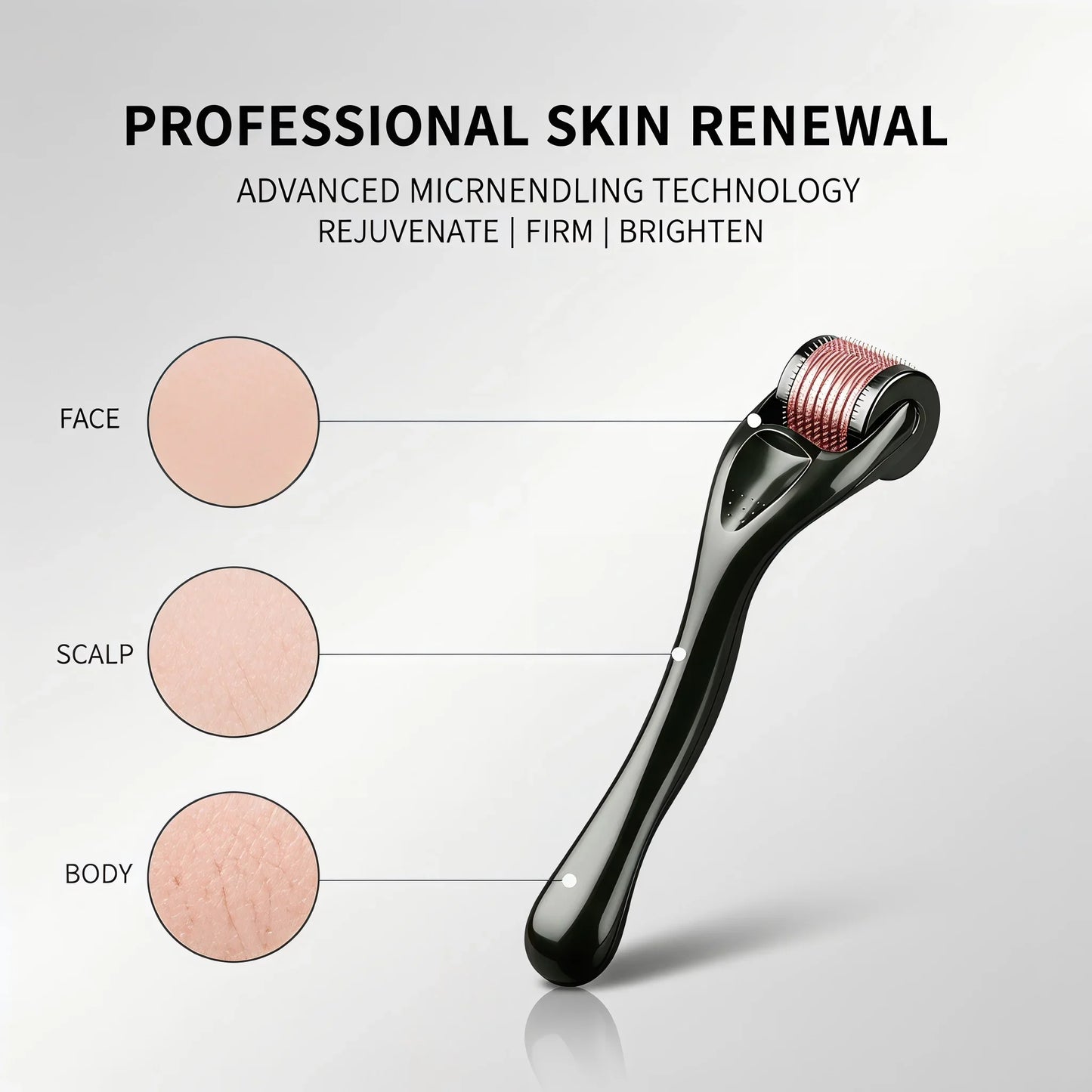540 Titanium Derma Roller 0.25mm, Microneedle Roller for Face Skin Care, Hair & Beard Growth