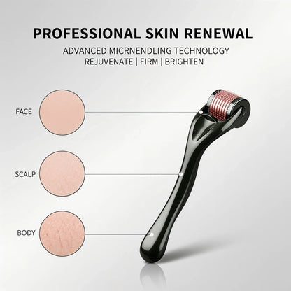 540 Titanium Derma Roller 0.25mm, Microneedle Roller for Face Skin Care, Hair & Beard Growth
