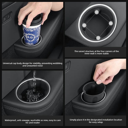 for Tesla Model YL 2026 Accessories Third 3 Row Water Cup Holder Y L 3rd Row Silicone Cup Insert Anti-Slip Cup Tray Organizer