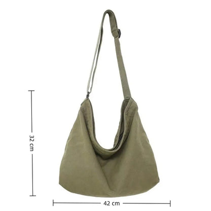 Retro Canvas Shoulder Bag Large Capacity Multi-purpose Messenger Bag Travel Tote Bag Woman Men