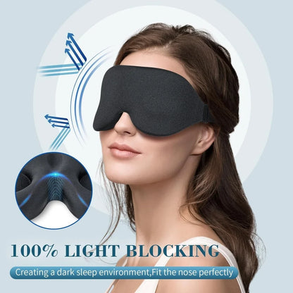 3D Contoured Zero Pressure Sleep Mask with Adjustable Strap for Deep Sleep, Travel, Naps & Yoga Relaxation