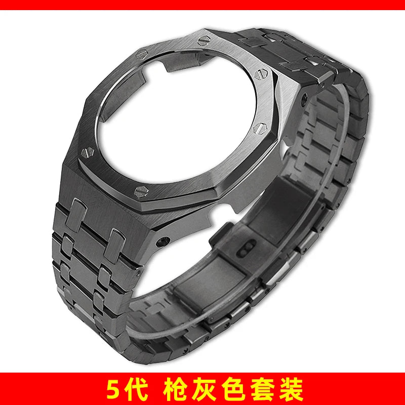 Mod Kit GA-2100 GM2100 Stainless Steel Case&Watch Strap For G-SHOCK Casioak GA2100 GMA-S2100 Replacement Metal Frosted Case Band