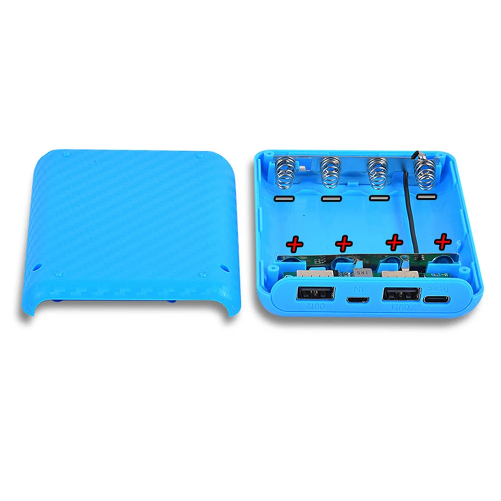 New Portable DIY Power Bank Box 4x18650 Battery Charger Case Fast Charging Case Solderless Power Bank Shell Batteries Charging