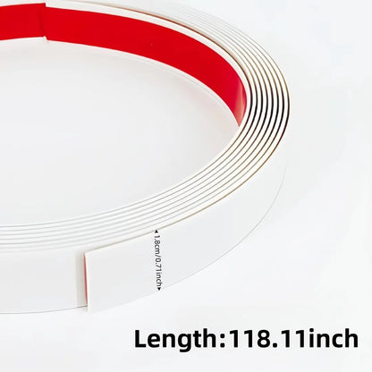 1PC 118.11inch Beautiful Border White Sticke Rwood Grain Edge Banding Cover Up, Repair Wall, Furniture, Edge Decoration Sticker